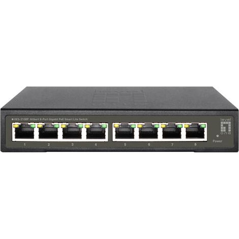 HUB Switch puertos 8 x 10/100/1000 Mbps Ethernet PoE+ LEVELONE GE (1/4)