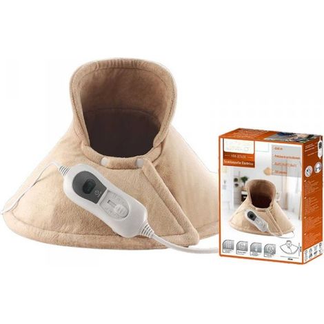 Termofero Riscalda Cervicale e Spalle 100W Morbido Temperatura Regolabile 3 Livelli con Telecomando Integrato Ricarica Veloce Marrone