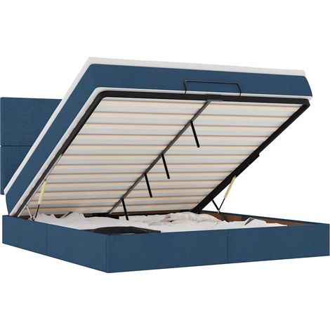 Maison Exclusive - Ottoman-Bett mit Matratze & LEDs Blau 180x200