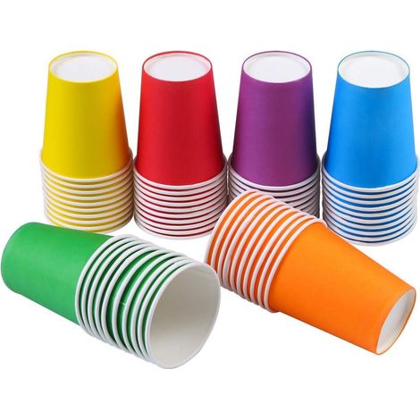 Gobelets En Papier - 250 Ml - Paroi Renforcée - Pour Fête Mariage Et Loisirs Créatifs - Lot De 60 Pièces (1/5)