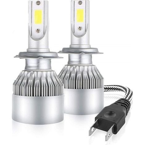 Ampoules H7 LED 6000 K 13000 Lm par ampoule étanches IP67 compatible 9-32 V DC pour moto et voiture paire (1/5)