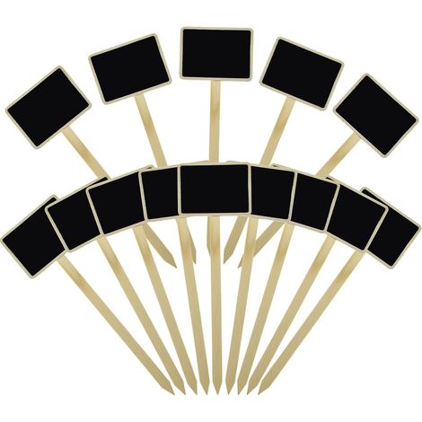 20 etichette da giardino in legno, 24 cm, con paletti neri, personalizzabili, etichette per erbe aromatiche, etichette per giardino esterno, etichette resistenti alle intemperie (1/5)
