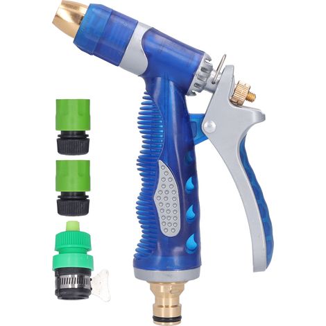 Pistolet à eau haute pression 11844 avec 3 raccords pour arroser les fleurs, laver voitures et animaux (1/5)