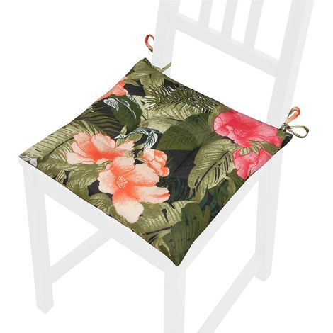 Coussin pour Chaise Doux Universel Lacets de Fixation Lavable Housses de Chaise  Palmier Tropical (1/3)