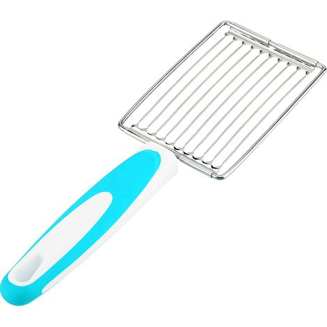 Coupe-viande en acier inoxydable pour jambon, fruits, tomates, outils de cuisine pour aliments mous (bleu) (1/5)