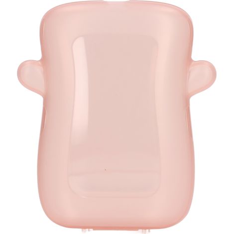 Boîte de rangement alimentaire transparente anti-écrasement pour purées et jus rose portable (1/5)