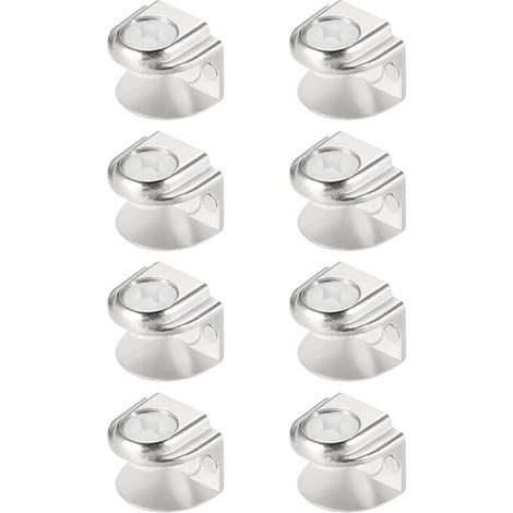 8 pièces Pince à Verre Support d’Étagère en Verre Support de Tablette Mural Fixation Réglable, Verre Adaptatif de 5-8 mm d'Épaisseur (1/5)