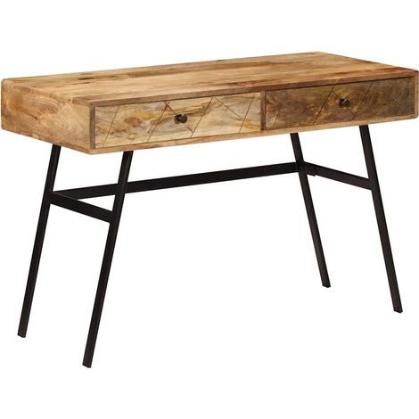 Escritorio con cajones madera maciza de mango 110x50x76 cm vidaXL (1/5)