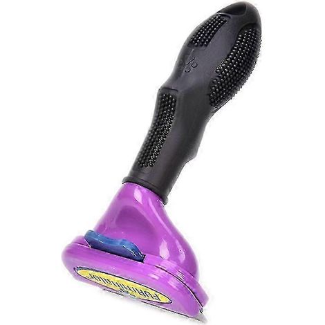 (Chat moyen à poils longs, violet foncé) Brosse de toilettage pour chiens et chats : peigne, râteau et brosse pour éliminer les poils morts. (1/5)
