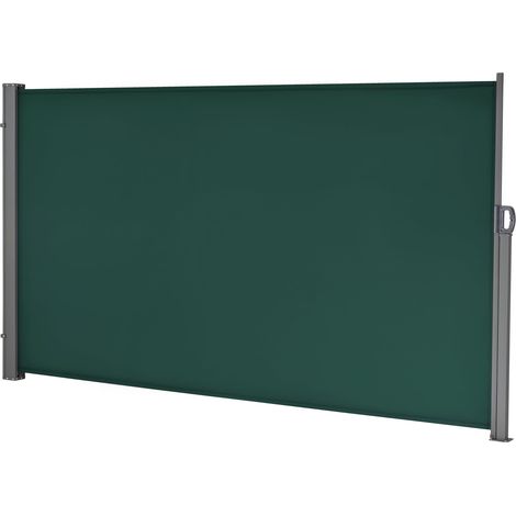 Tenda laterale per balcone acciaio e poliestere 180 x 300 cm verde scuro 030006579