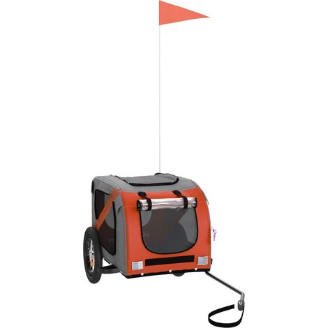 Maison Exclusive - Fahrradanhänger Hunde Orange und Grau Oxford-G (1/5)