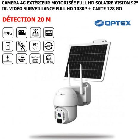Camera 4G Extérieur Motorisée Solaire Vision 92° IR, Vidéo Surveillance Full HD 1080p, Détection 20 M, Rotation 350° + Carte 128 Go (1/5)
