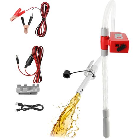 Pompe de transfert de carburant, pompe de transfert diesel électrique automatique avec buse d'arrêt automatique et tuyau de 183 cm de long, pompe de transfert portable sans balais de 2,4 GPM pour (1/5)