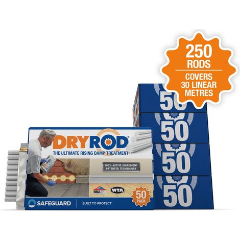 Dryrod Damp Proofing Rods 250 Pack - with 30m Coverage