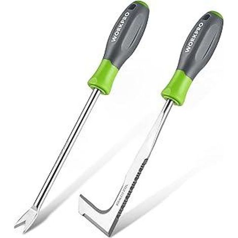 Ensemble de 2 désherbeurs avec poignée, outil de désherbage à lame dentelée, arrache-mauvaises herbes pour enlever la mousse et les mauvaises herbes, outil de désherbage pour le jardinage