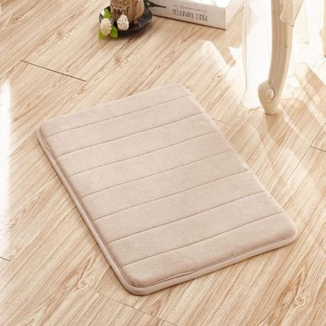 Saugfähige Badematte für Zuhause, Badematte aus Korallenvlies, saugfähige Bodenmatte aus Memory-Schaum, Toilettenmatte, Kamel, 40 cm x 60 cm (1/4)