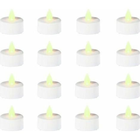 Bougie Chauffe Plat LED Blanc Piles incluses - Lot de 16 - - Bougie Chauffe Plat LED Blanc Piles incluses - Lot de 16 - (1/5)