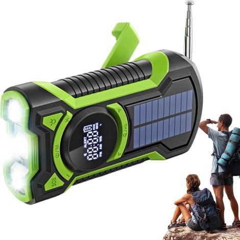 Radio Solaire À Manivelle Lampe Torche Rechargeable Multi-Bande (1/5)