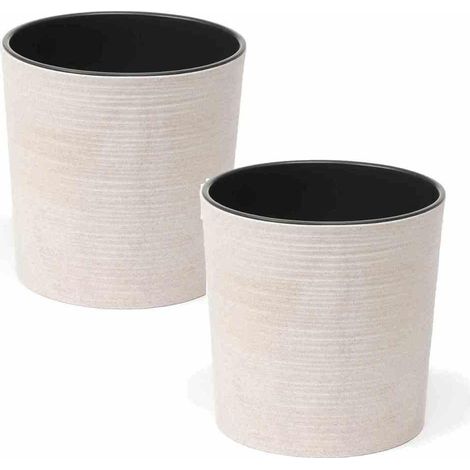 Pflanzgefäß LOCON 2er-Set 25 cm weiß (1/4)