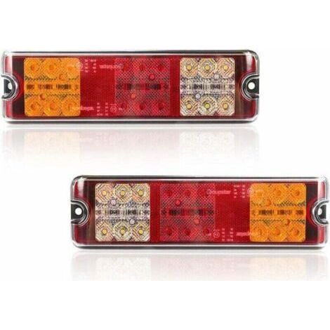 2 LED Trailer Rear Lights 12V E Approved 5 Functions Braking Flashing Reversing Position Waterproof Reflector (1/4)