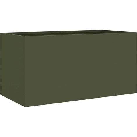 Maison Exclusive - Pflanzkübel Olivgrün 62x30x29 cm Stahl