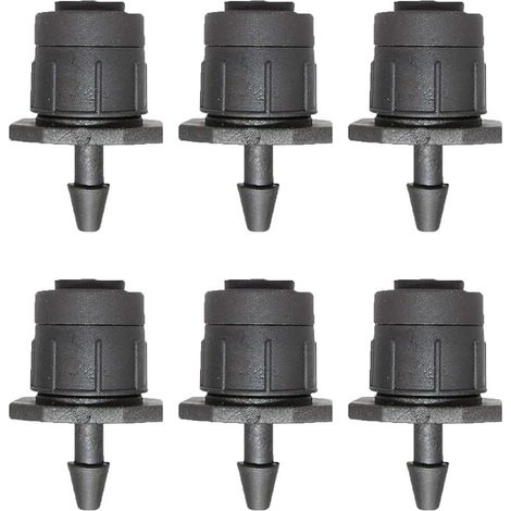 CYRILL - Gocciolatori per irrigazione regolabili, confezione da 100, micro spruzzo a 360 gradi, modello a cerchio completo, sistema di irrigazione a goccia, nero (1/5)