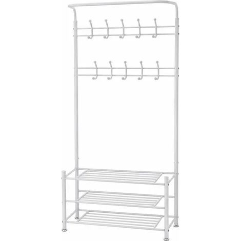 Appendiabiti in metallo bianco cm 65x30xx191h