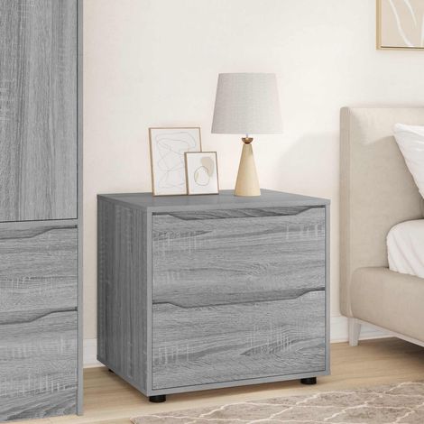 Armoire de rangement à 2 tiroirs en bois d’ingénierie gris sonoma 60 x 48 x 57 cm - PANGIVO (1/5)