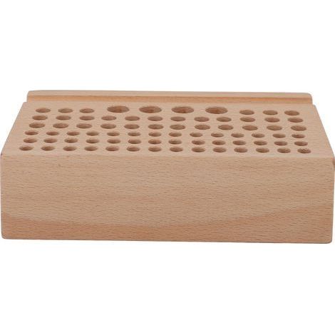 Werkzeughalter aus Holz für Lederbearbeitungswerkzeuge, 76 Löcher, robustes Buchenholz, verschiedene Größen, multifunktionaler Locherhalter (1/5)