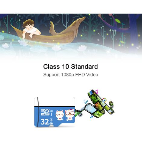 Carte mémoire Micro SD Classe 10 TF 128 Go pour smartphone, tablette, PC et enregistreur de voiture (adaptateur non inclus) (1/5)