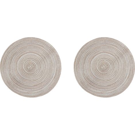 Placemat Tissé Polypropylène - Design Maille Facile à Nettoyer - Usage Intérieur et Extérieur - Lot de 2 (1/5)