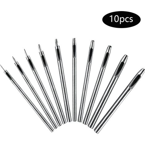 Perforateur Cuir 10 Pièces Emporte Pièce à Frapper Pointeau a Frapper Emporte Piece Cuir Papier Joint Moteur Creux Trou Poinçon Creux en Acier Rond Set Poinçon Creux En Cuir