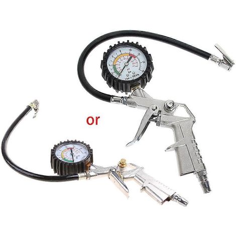 Manomètre de pression des pneus pour voiture, camion, moto, pistolet, tuyau flexible (1/5)