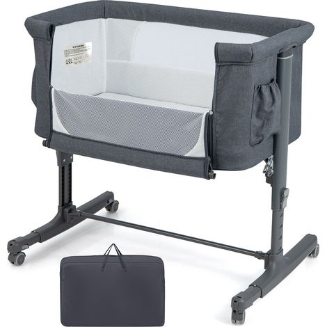3-in-1 Baby Bedside Bassinet Crib Height-adjustable Infant Newborn Cot Bed (1/5)