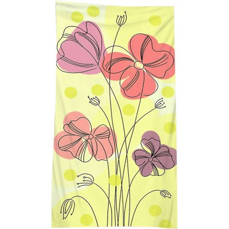 serviette de plage double en éponge ultra-fine avec différents imprimés, serviette de plage, châle de natation et de protection solaire (1/5)