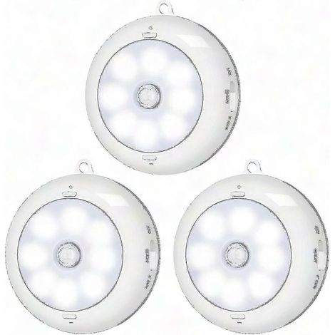 Lampe LED à détecteur de mouvement pour intérieur, éclairage de placard sans fil sur batterie, veilleuse automatique sous armoire, capteur infrarouge, installation facile (1/5)