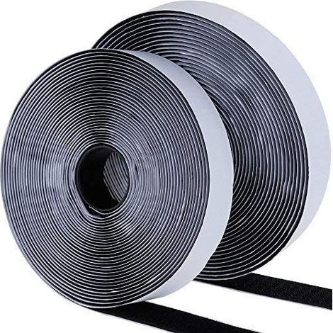 Bande Agrippantes Adhésives 2PCS Rubans Adhésifs Bande Ruban Scratch Hook Loop Autoadhésif pour cadres photos Installation, 25mm x 4CM,Noir (1/5)