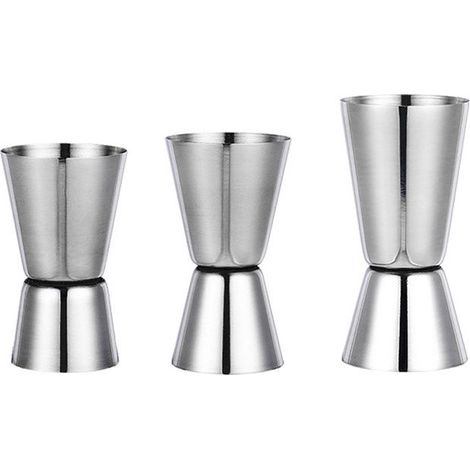 Lot de 3 doseurs à cocktail doubles en acier inoxydable, 15/30ml 20/40ml 25/50ml, pour barman et barre (1/4)