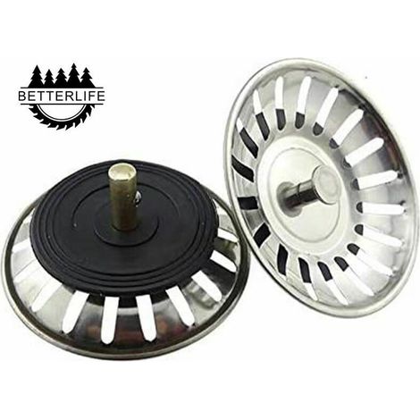 2PCS Universal Basket Strainer 8cm Stainless Steel Kitchen Sink Strainer Double Layer Sink Stopper Sink Drainer for Kitchen and Bathroom (1/5)