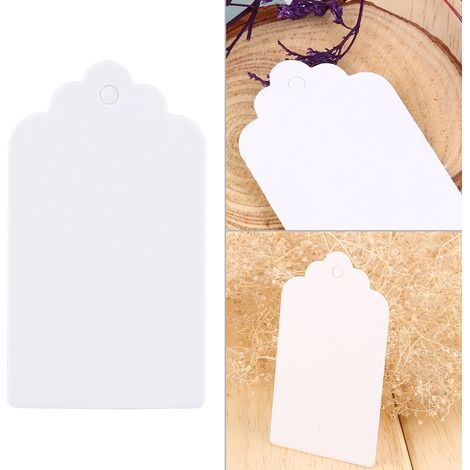 100 leere Kraftpapier-Etiketten – Geschenkanhänger, Hochzeitsanhänger, Partyanhänger, Auszeichnungsanhänger (1/5)
