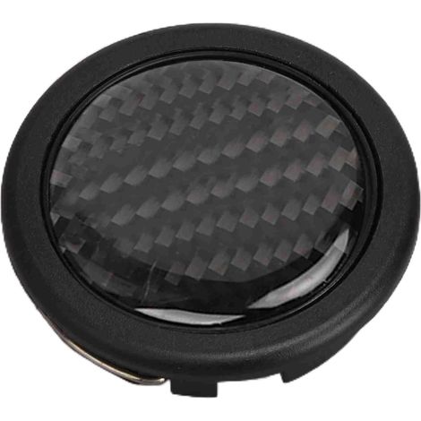 Bouton de Klaxon Bouton de Volant en Fibre de Carbone Bouton Poussoir de Klaxon de Volant pour 6 Boulons pour Volant