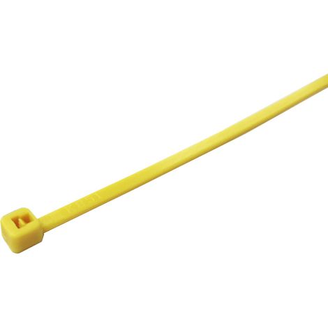 Serre-câble RS PRO 200mm x 4,6 mm Jaune en Nylon 66 ( Prix pour Sachet de 100 )