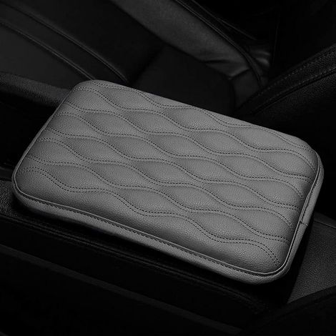 Coussin accoudoir universel en cuir PU, Protecteur de la boîte de console centrale imperméable Protecteur (gris) (1/5)