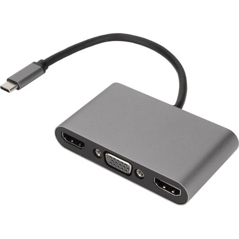 Hub USB C 5 en 1 avec 3 Ports HDMI 4K, Charge Rapide 100W PD, Adaptateur Multiport pour MacBook et PC (1/5)