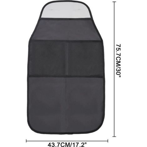 Housse de protection dossier siège - - S'adapte à la plupart des véhicules - Noir - 75,7x43,7 cm - Cuir spatial/Polyester (1/4)
