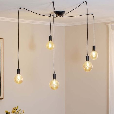 [GEBRAUCHT] B-Ware Nowodvorski Lighting Hängeleuchte Spider in Schwarz fünfflammig Deckenlampe Spot (1/2)