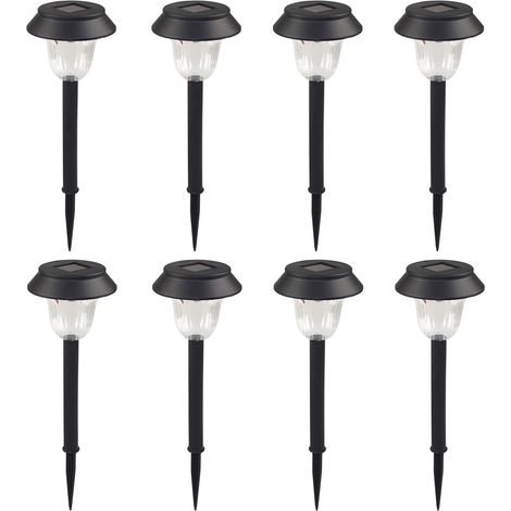 Set mit 8 weißen LED-Solar-Gartenleuchten für Wege, Dekoration und Landschaftsbeleuchtung, ideal für Terrasse, Rasen und Hof. (1/5)
