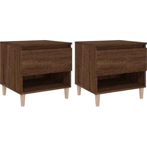 Nachttische 2 Stk. Braun Eichen-Optik 50x46x50 cm Holzwerkstoff vidaXL (1/3)