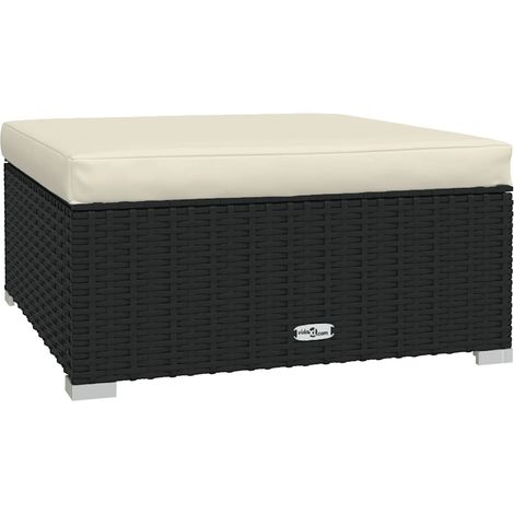 Maison Exclusive - Garten-Fußhocker mit Kissen Schwarz 70x70x30 c