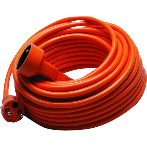 TEC HIT 6418 - Prolongateur Jardin - 16 Amperes/230 Volts - 3680 Watts - 25 mètres - Avec Sécurité Enfant - Orange